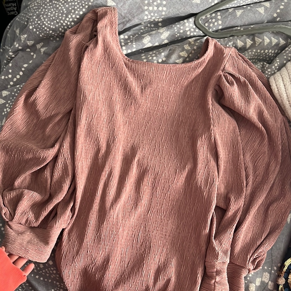 Puff sleeve scoop back body suit